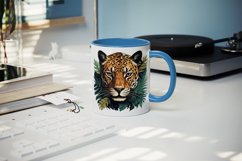 20 watercolor cute Savage Jaguar leopard with flowers floral cheetah Africa wild animal design wrap sublimation bundle for mug