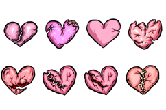 20 Zombie Love Hearts Halloween Hand drawn Cartoon clipart Product Image 3