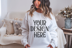 Sport Grey Gildan 18000 Crewneck Sweatshirt Mockups,G18000 Product Image 1