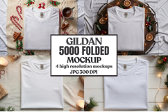 Gildan 5000 Folded Christmas Mockup, G5000 mockup Product Image 1