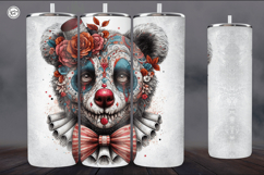 3 Creepy Bear Clown Tumbler Wrap Sublimations, 20 oz Product Image 2