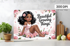 Afro Girl/Woman Melanin braided hair Cutting Board PNG Desig Product Image 1