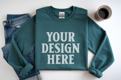 Heather Sport Gildan 18000 Folded Flat Lay Mockups Product Image 1