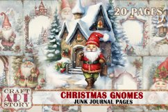 Christmas gnomes Junk Journal Pages,winter printables Product Image 1