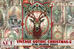 Vintage Gothic Christmas-2 Junk Journal Pages,magic Product Image 1