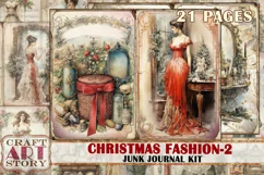 Vintage Christmas Fashion Junk Journal Kit part 2 Product Image 1