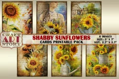 Vintage shabby chic sunflowers collage,Atc ACEO Product Image 1