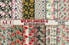 Wildflowers Kit Backgrounds,floral journal papers-5,12 Pages Product Image 1