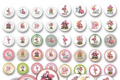 Flamingos button maker collage 1.25 in 4 sizes Product Image 7