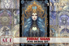 Zodiac signs Junk Journal Pages,Astrology fantasy Celestial Product Image 1