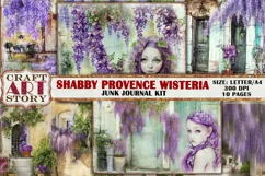 Shabby Wisteria junk journal Pages,picture collage,Digital Product Image 1