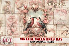 Vintage Valentines Day Junk Journal Kit printable,scrapbook Product Image 1
