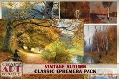 Vintage autumn painting Ephemera Pack,fall digital kit Product Image 1