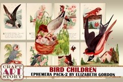 Bird Children Ephemera Pack-2,Bird girls Printable kit Product Image 1