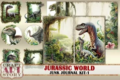 Jurassic World junk journal watercolor Kit-1,Dinosaurs Product Image 1