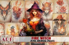 Fire witch Junk Journal Pages,scrapbook digital papers Product Image 1