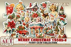 Merry Christmas Fussy-4 Cuts Collection 1950s,digital Product Image 1