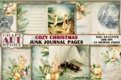 Vintage Cozy Christmas Junk Journal Kit,Xmas Collage Pages Product Image 1