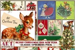 Retro Christmas Ephemera Pack,1950s papers,retro card Product Image 1