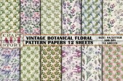 Vintage botanical Kit Backgrounds,Collage Sheets floral Product Image 1