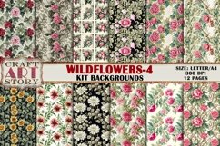 Wildflowers Kit Backgrounds,floral journal papers-4,12 Pages Product Image 1