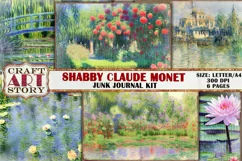 Shabby Claude Monet junk journal Pages,picture collage Product Image 1