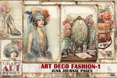 Art Deco fashion Lady Junk Journal Kit part 1 Product Image 1