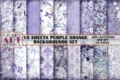 Kit Backgrounds Collage 18 Sheets PURPLE GRANGE Product Image 1