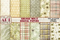 Grunge floral Pattern printable Papers,Kit Backgrounds Product Image 1