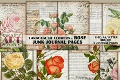 Language of flowers ROSE Digital Junk Journal Pages Product Image 1