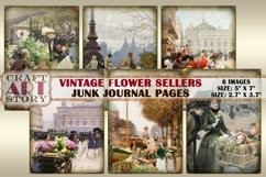 Vintage Flower Sellers,Fall Market art junk journal Pages Product Image 1