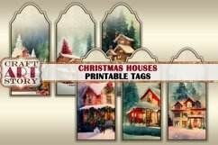 Christmas houses ephemera tags,xmas decoupage Christmas Product Image 1
