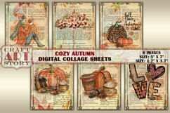Cozy Autumn Collage kit,cute fall card digital paper Product Image 1