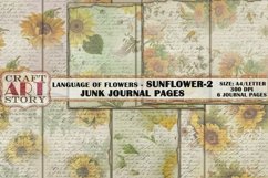Language of flowers SUNFLOWER Digital Junk Journal Pages Product Image 1