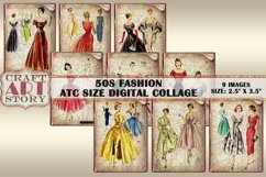Vintage fashion Printable Collage 1950s,Digital paper Product Image 1