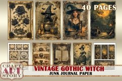 Vintage Gothic Witch Junk Journal Paper,scrapbook printables Product Image 1