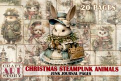 Christmas steampunk animals Junk Journal Pages,winter Product Image 1