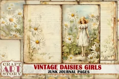 Vintage daisies girls Junk Journal Kit printables daisy Product Image 1