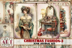 Vintage Christmas Fashion Junk Journal Kit part 3 Product Image 1