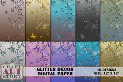 Glitter ombre paper,digital texture floral designs Product Image 1