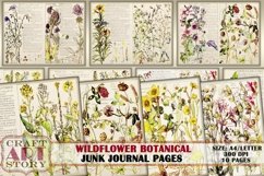Old paper Wildflowers Junk Journal Pages,backgrounds kit Product Image 1