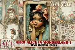 Afro Alice in Wonderland-1 Junk Journal Pages,scrapbook Product Image 1