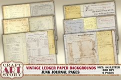 Vintage paper pack Account book ledger Pages,old papers set Product Image 1