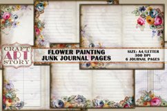 Flower painting Junk Journal Pages,picture collage Product Image 1