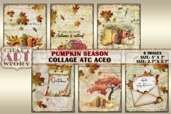 Autumn Pumpkin Collage kit,cute fall card digital paper Product Image 1