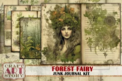 Forest Fairy fantasy Junk Journal Pages,fairies Forest paper Product Image 1