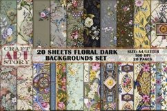 Kit Backgrounds Collage 20 Sheets floral dark Product Image 1