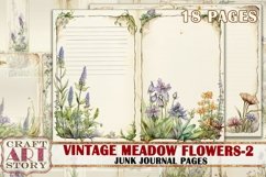 Vintage meadow flowers-2 junk journal Pages,Botanical Product Image 1