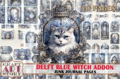 Delft Blue Witch Junk Journal Pages ADDON,scrapbook Product Image 1