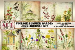 Vintage Digital Summer garden junk journal Kit Product Image 1